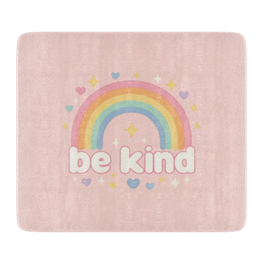 Planche À Découper Be Kind – Rainbow Pastel Positivity (Devant)