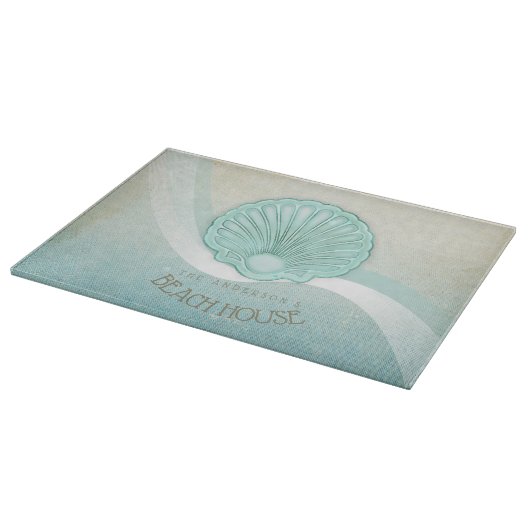 Planche À Découper Beach House Clam Shell Aqua Blue ID623 (Coin)