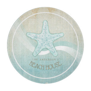 Planche À Découper Beach House Nautical Starfish Aqua Blue ID623