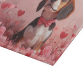 Planche À Découper Beagle avec des roses - Saint-Valentin (Coin)