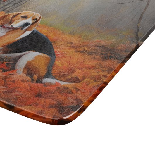 Planche À Découper Beagle en automne Leaves automne Inspire (Coin)