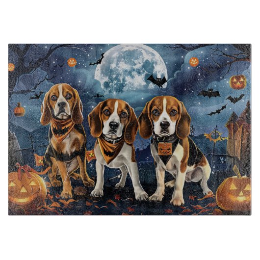 Planche À Découper Beagle Halloween Éffrayant (Devant)