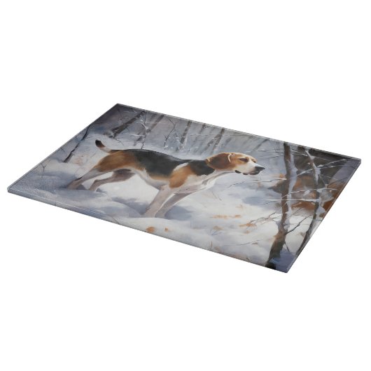 Planche À Découper Beagle Laisser Neige Noël (Coin)