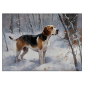 Planche À Découper Beagle Laisser Neige Noël (Devant)