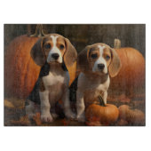 Planche À Découper Beagle Puppy Automne Citrouille de plaisir (Devant)