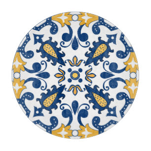 Planche À Découper 💙 💛 Beau Azulejos bleu et jaune, Cuttin