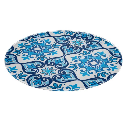Planche À Découper 💙 🤍 Beau bleu - blanc Azulejos X, Coupe (Coin)