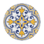 Planche À Découper 💙 💛 Beau bleu et jaune Azulejos 9 Coupe (Devant)