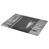 Planche À Découper Beau Cheval et Grange Noir + Blanc (Coin)