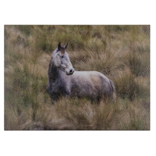 Planche À Découper Beau Cheval gris coloré (Devant)