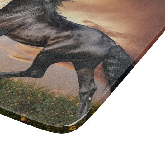 Planche À Découper Beau Cheval Noir (Coin)
