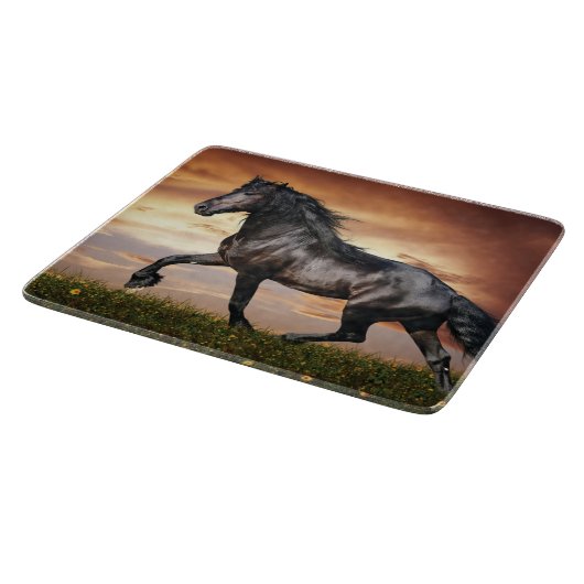 Planche À Découper Beau Cheval Noir (Coin)