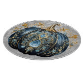Planche À Découper Beau citrouille bleu et or bijoux (Coin)