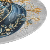 Planche À Découper Beau citrouille bleu et or bijoux (Coin)