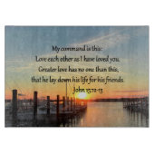 PLANCHE À DÉCOUPER BEAU JOHN 15:12 DESIGN PHOTO SUNSET (Devant)