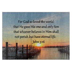 PLANCHE À DÉCOUPER BEAU JOHN 3:16 SUNSET PHOTO DESIGN