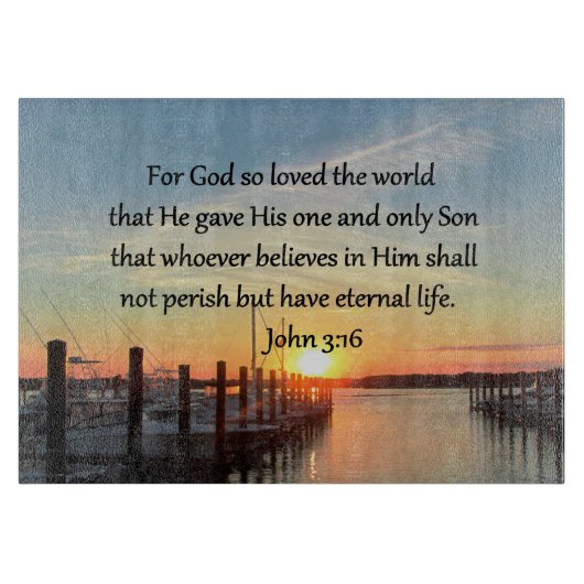 PLANCHE À DÉCOUPER BEAU JOHN 3:16 SUNSET PHOTO DESIGN (Devant)