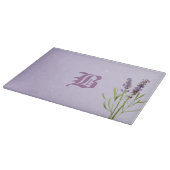 Planche À Découper Beau monogramme élégant en lavande (Coin)