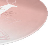 Planche À Découper Beau Monogramme Floral Rose Établi (Coin)