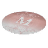 Planche À Découper Beau Monogramme rose Floral (Coin)