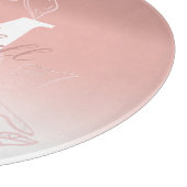 Planche À Découper Beau Monogramme rose Floral (Coin)