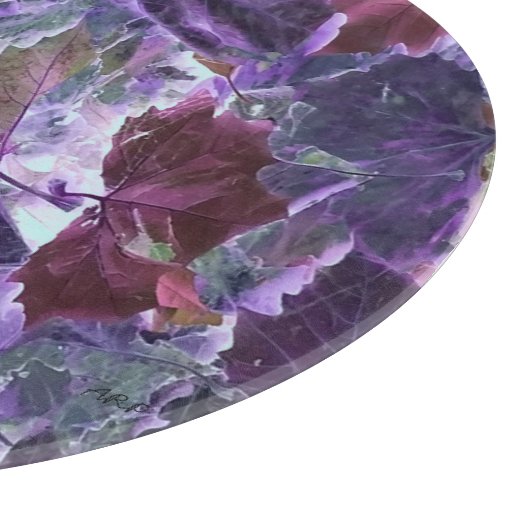 Planche À Découper Beau Motif feuille violet Abstrait Foliage (Coin)