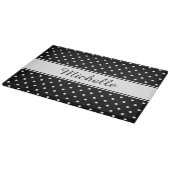 Planche À Découper Beau Motif Polka noir et blanc (Coin)