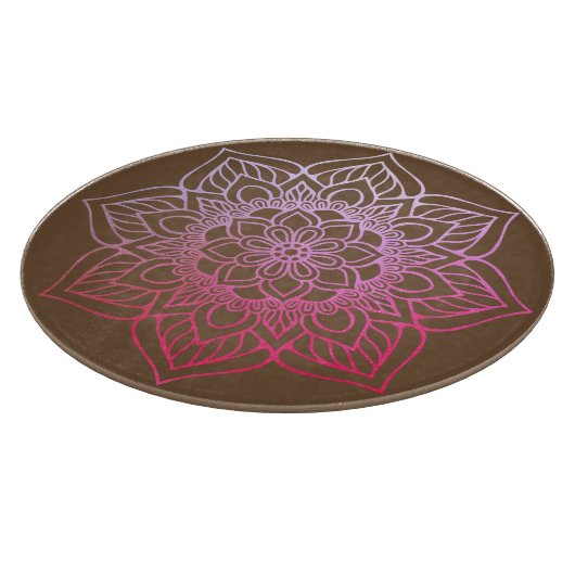 Planche À Découper Beau rose Brown Boho Mandala (Coin)