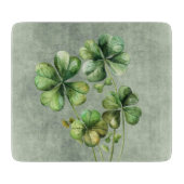 Planche À Découper Beau Shamrock d'aquarelle verte (Devant)