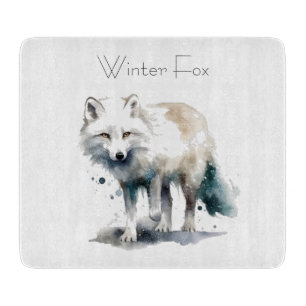 Planche À Découper Beauté Arctique : Renard d'hiver personnalisé