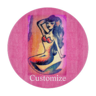 Planche À Découper Beauté de sirène aux cheveux foncés Thunder_Cove