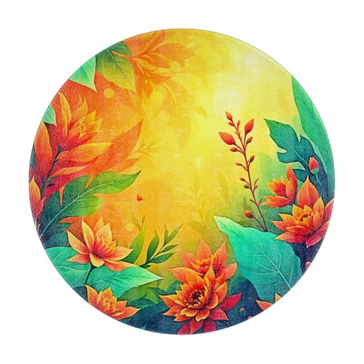 Planche À Découper Beauté florale Abstraite vive (Devant)