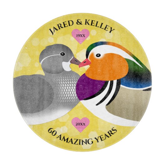 Planche À Découper Beaux Canards Mandarin : N'Importe Quelle Année An (Devant)