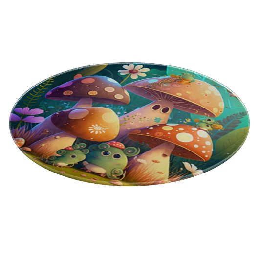 Planche À Découper Beaux champignons mignons (Coin)