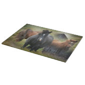 Planche À Découper Beaux chevaux et grange rustique (Coin)