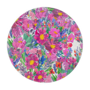 Planche À Découper Beaux Fleurs sauvages : Artistérie tirée à la main