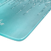 Planche À Découper Beaux gouttes d'parties scintillant à la menthe bl (Coin)