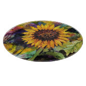 Planche À Découper Beaux Tournesols En Aquarelle (Coin)