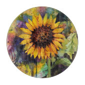 Planche À Découper Beaux Tournesols En Aquarelle (Devant)