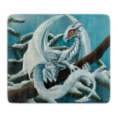Planche À Découper Bébé Dragon d'hiver blanc (Devant)