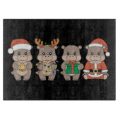Planche À Découper Bébé Hippopotame Moo Deng Noël (Devant)