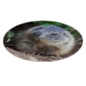 Planche à découper bébé marmotte curieuse (Coin)