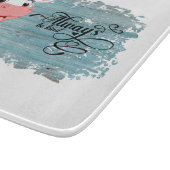 Planche À Découper Bébé Vache Rustique Bleu Bois Découpe (Coin)