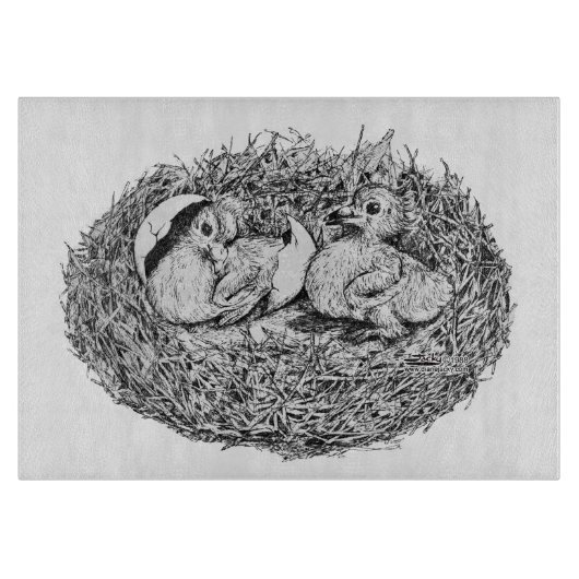 Planche À Découper Bébés Nid de Pigeon (Devant)