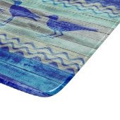 Planche À Découper Bécasseaux côtiers rustiques de décor de bleu (Coin)