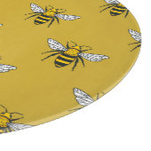 Planche À Découper Bee Haven : Motif jaune Vintage (Coin)