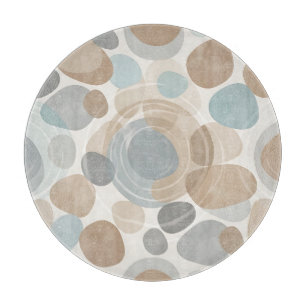 Planche À Découper Beige Bleu Gris Minimaliste Chevauchement 