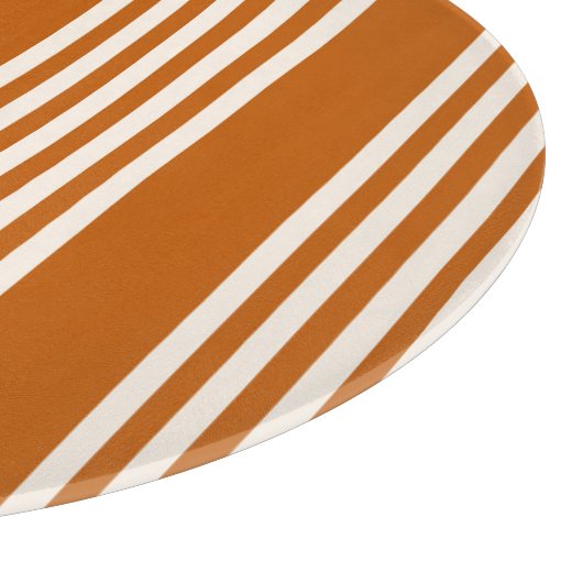 Planche À Découper Beige et orange brûlé cinq rayures motif (Coin)