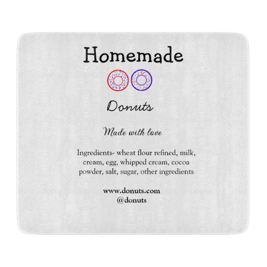 Planche À Découper beignets faits maison avec amour ajouter site de t (Devant)