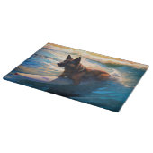 Planche À Découper Belge Shepherd Beach Surf Peinture (Coin)